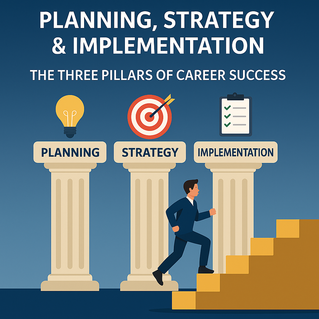 Planning, Strategy & Implementation: The Three Pillars of Career Success